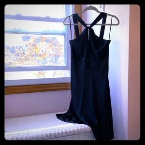J.CREW navy satin dress